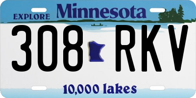MN license plate 308RKV