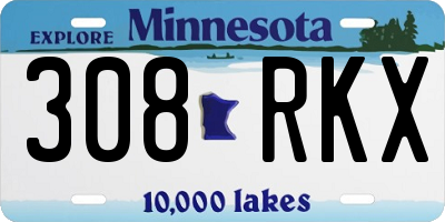 MN license plate 308RKX