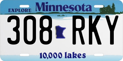 MN license plate 308RKY