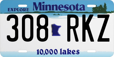 MN license plate 308RKZ