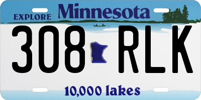 MN license plate 308RLK