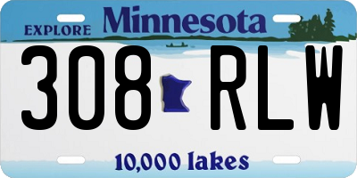 MN license plate 308RLW