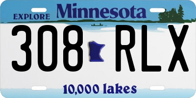 MN license plate 308RLX