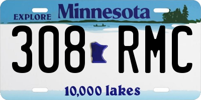 MN license plate 308RMC