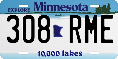 MN license plate 308RME