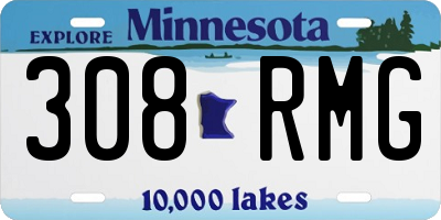 MN license plate 308RMG