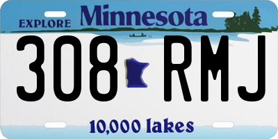 MN license plate 308RMJ