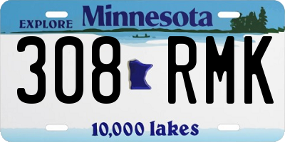MN license plate 308RMK