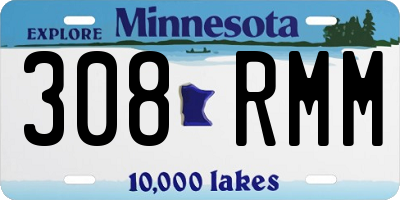 MN license plate 308RMM