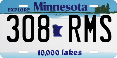 MN license plate 308RMS