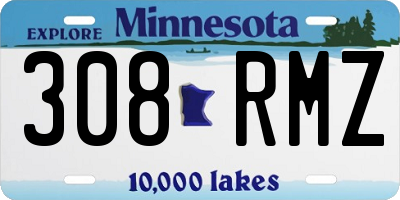 MN license plate 308RMZ