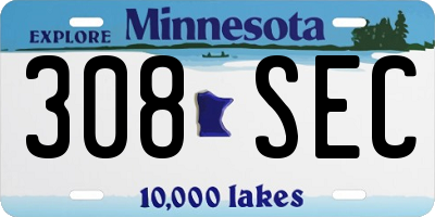 MN license plate 308SEC