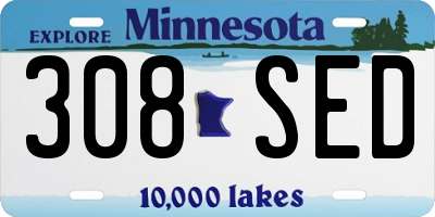 MN license plate 308SED