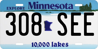 MN license plate 308SEE