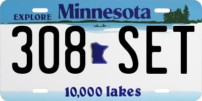 MN license plate 308SET