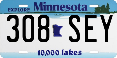 MN license plate 308SEY