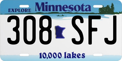 MN license plate 308SFJ