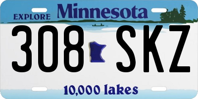 MN license plate 308SKZ