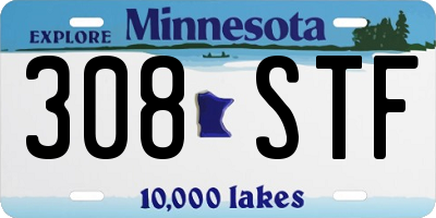 MN license plate 308STF