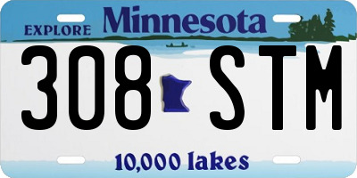 MN license plate 308STM