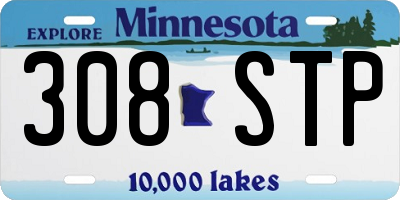 MN license plate 308STP