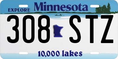 MN license plate 308STZ