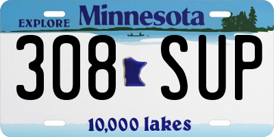 MN license plate 308SUP