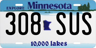 MN license plate 308SUS