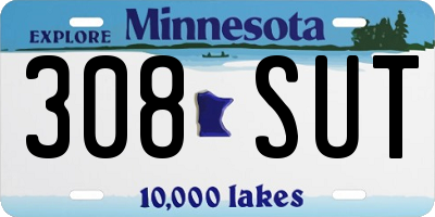MN license plate 308SUT