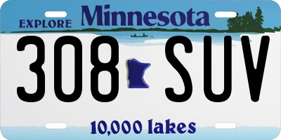 MN license plate 308SUV