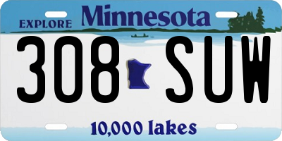 MN license plate 308SUW