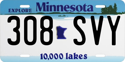 MN license plate 308SVY