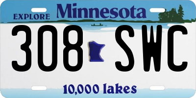 MN license plate 308SWC