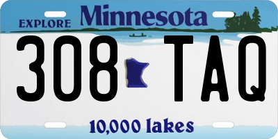 MN license plate 308TAQ