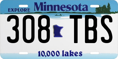 MN license plate 308TBS