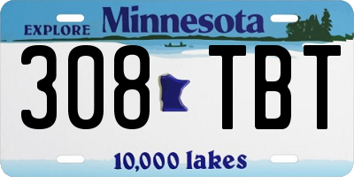 MN license plate 308TBT
