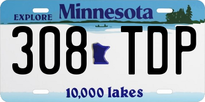 MN license plate 308TDP
