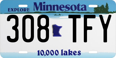 MN license plate 308TFY