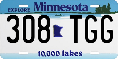MN license plate 308TGG