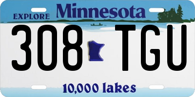 MN license plate 308TGU