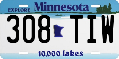 MN license plate 308TIW