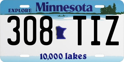 MN license plate 308TIZ