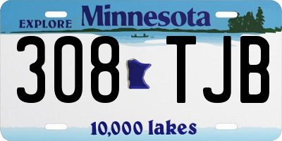 MN license plate 308TJB