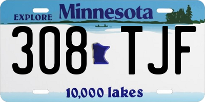 MN license plate 308TJF