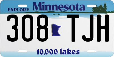 MN license plate 308TJH