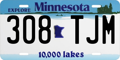 MN license plate 308TJM