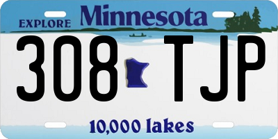 MN license plate 308TJP