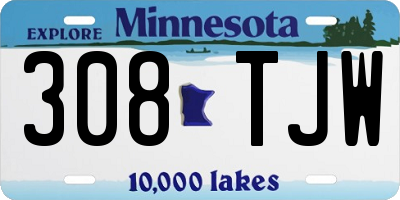 MN license plate 308TJW