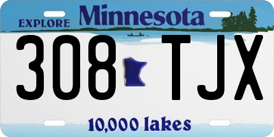 MN license plate 308TJX
