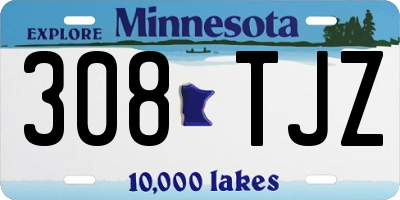 MN license plate 308TJZ